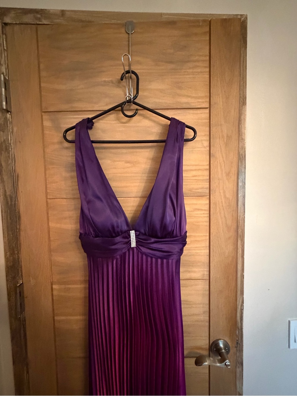 Cache Plunge Halter Ombre Pleated Maxi Dress - Purple - Picture 8 of 13